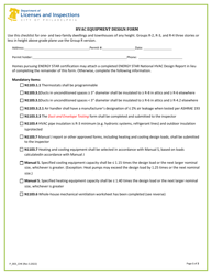 Document preview: Form P_003_CHK HVAC Equipment Design Form - City of Philadelphia, Pennsylvania