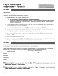 Community Development Corporation Tax Credit Renewal Application - City of Philadelphia, Pennsylvania, Page 2