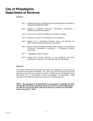 Community Development Corporation Tax Credit Renewal Application - City of Philadelphia, Pennsylvania, Page 4