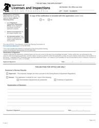 Form P_035_F Application for Zoning Administrative Adjustment - City of Philadelphia, Pennsylvania, Page 2