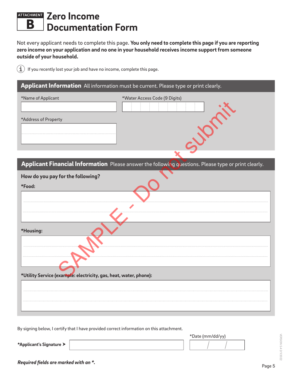 Customer Assistance Application - Sample - City of Philadelphia, Pennsylvania, Page 5