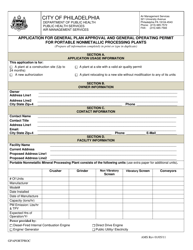 Application for General Plan Approval and General Operating Permit for Portable Nonmetallic Processing Plants - City of Philadelphia, Pennsylvania, Page 2