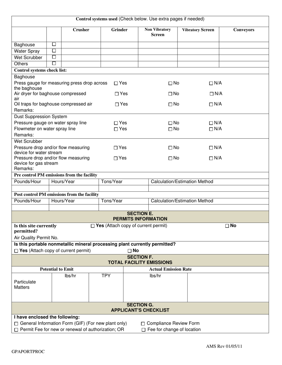 Application for General Plan Approval and General Operating Permit for Portable Nonmetallic Processing Plants - City of Philadelphia, Pennsylvania, Page 3