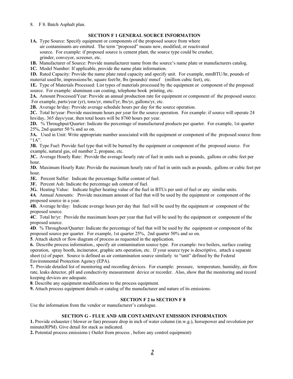 Instructions for Application for Plan Approval to Construct, Modify or Reactivate an Air Contamination Source and / or Air Cleaning Device - City of Philadelphia, Pennsylvania, Page 3