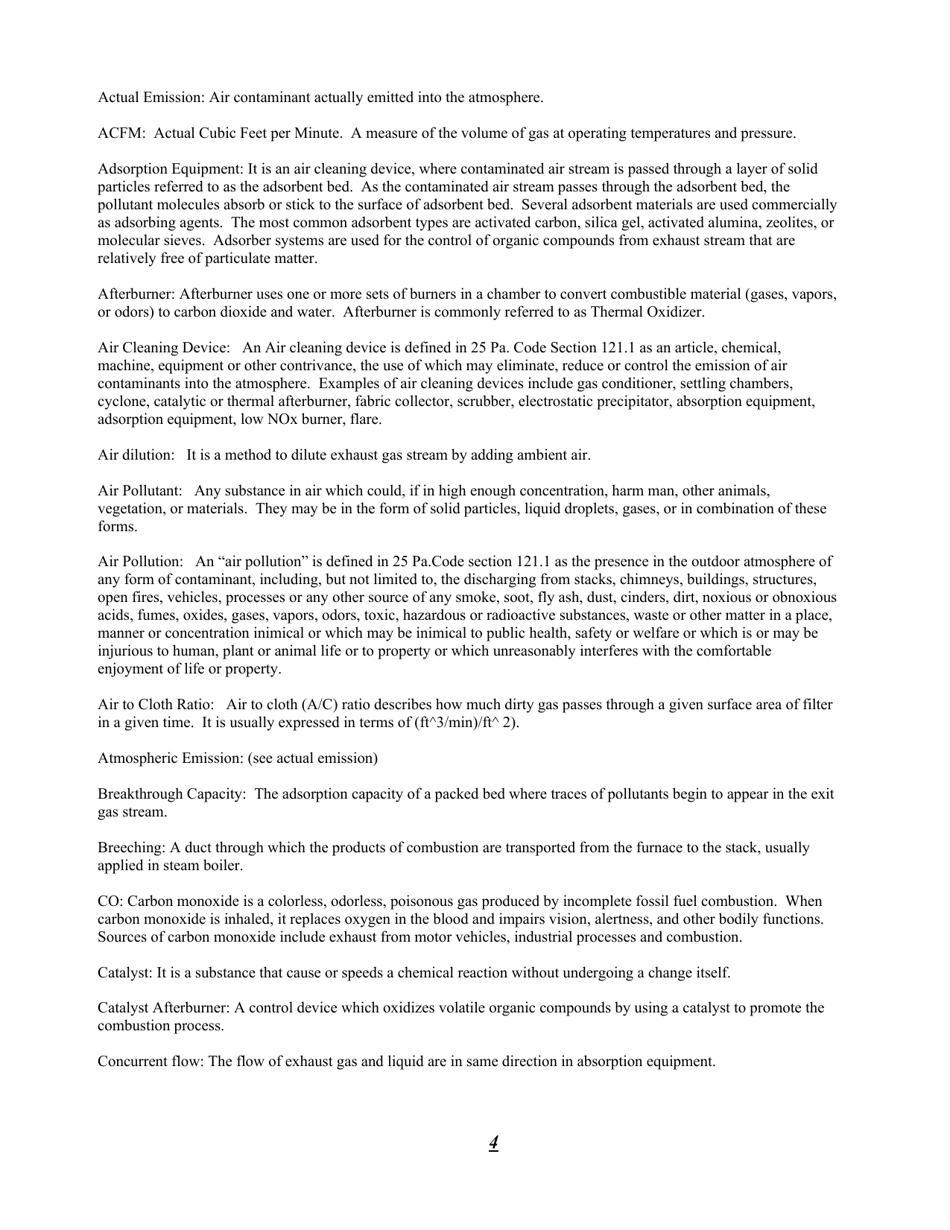 Instructions for Application for Plan Approval to Construct, Modify or Reactivate an Air Contamination Source and / or Air Cleaning Device - City of Philadelphia, Pennsylvania, Page 5