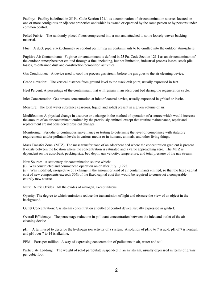 Instructions for Application for Plan Approval to Construct, Modify or Reactivate an Air Contamination Source and / or Air Cleaning Device - City of Philadelphia, Pennsylvania, Page 7