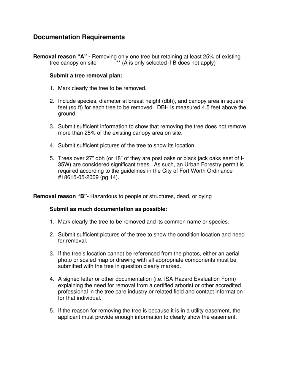 Tree Removal Application - City of Fort Worth, Texas, Page 3