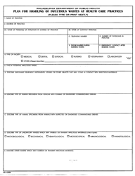 Form 55-A-2528 Plan for Handling of Infectious Wastes at Health Care Practices - City of Philadelphia, Pennsylvania