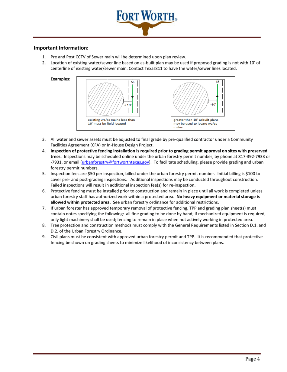 Form CFW-9 Appendix A Grading Permit Application - City of Fort Worth, Texas, Page 5