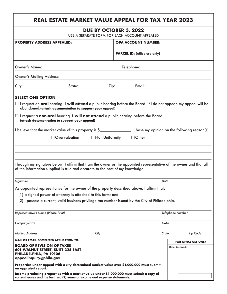 Real Estate Market Value Appeal - City of Philadelphia, Pennsylvania, Page 2