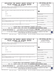 Document preview: Form 82-47 Application for Search and/or Extract of Police Incident or Offense Report - City of Philadelphia, Pennsylvania