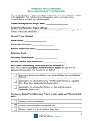 Community Agriculture Project Application - City of Philadelphia, Pennsylvania, Page 2