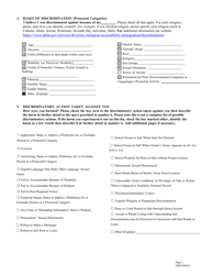 Housing and Real Property Discrimination Intake Form - City of Philadelphia, Pennsylvania, Page 3