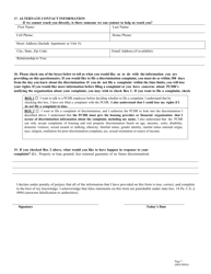 Housing and Real Property Discrimination Intake Form - City of Philadelphia, Pennsylvania, Page 7