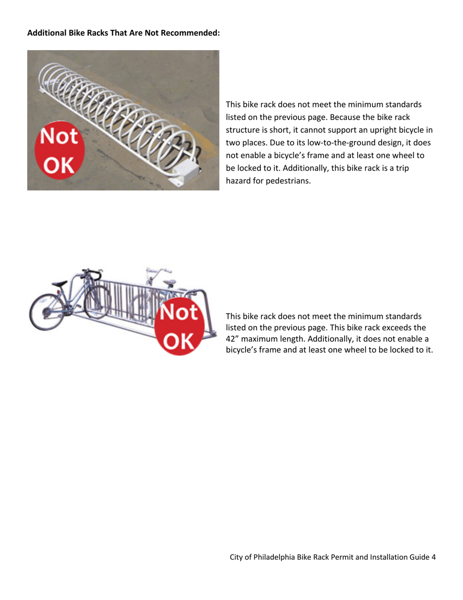 Bicycle Rack Review Application - City of Philadelphia, Pennsylvania, Page 6