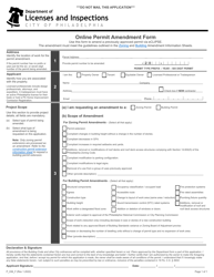 Form P_036_F &quot;Online Permit Amendment Form&quot; - City of Philadelphia, Pennsylvania