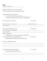 Intake Questionnaire for the Philadelphia Fair Housing Commission - City of Philadelphia, Pennsylvania, Page 3