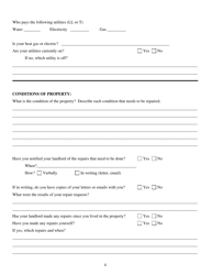 Intake Questionnaire for the Philadelphia Fair Housing Commission - City of Philadelphia, Pennsylvania, Page 4