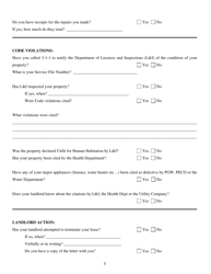 Intake Questionnaire for the Philadelphia Fair Housing Commission - City of Philadelphia, Pennsylvania, Page 5
