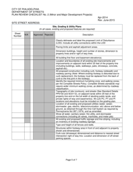 Plan Review Checklist No. 2 (Minor and Major Development Projects) - City of Philadelphia, Pennsylvania, Page 5