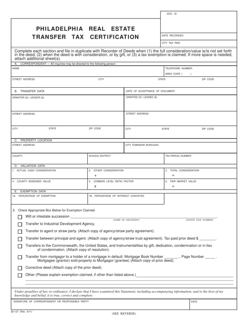 Form 82-127 Printable Pdf