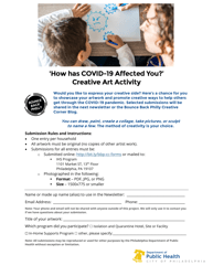 Document preview: Artwork Submission Form - How Has Covid-19 Affected You - City of Philadelphia, Pennsylvania