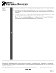 Form AB (L_024_F) Application for a Vacant Residential/Commercial Property License - City of Philadelphia, Pennsylvania, Page 2