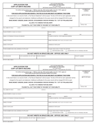 Document preview: Form 82-153 Application for Copy of Birth Record - City of Philadelphia, Pennsylvania