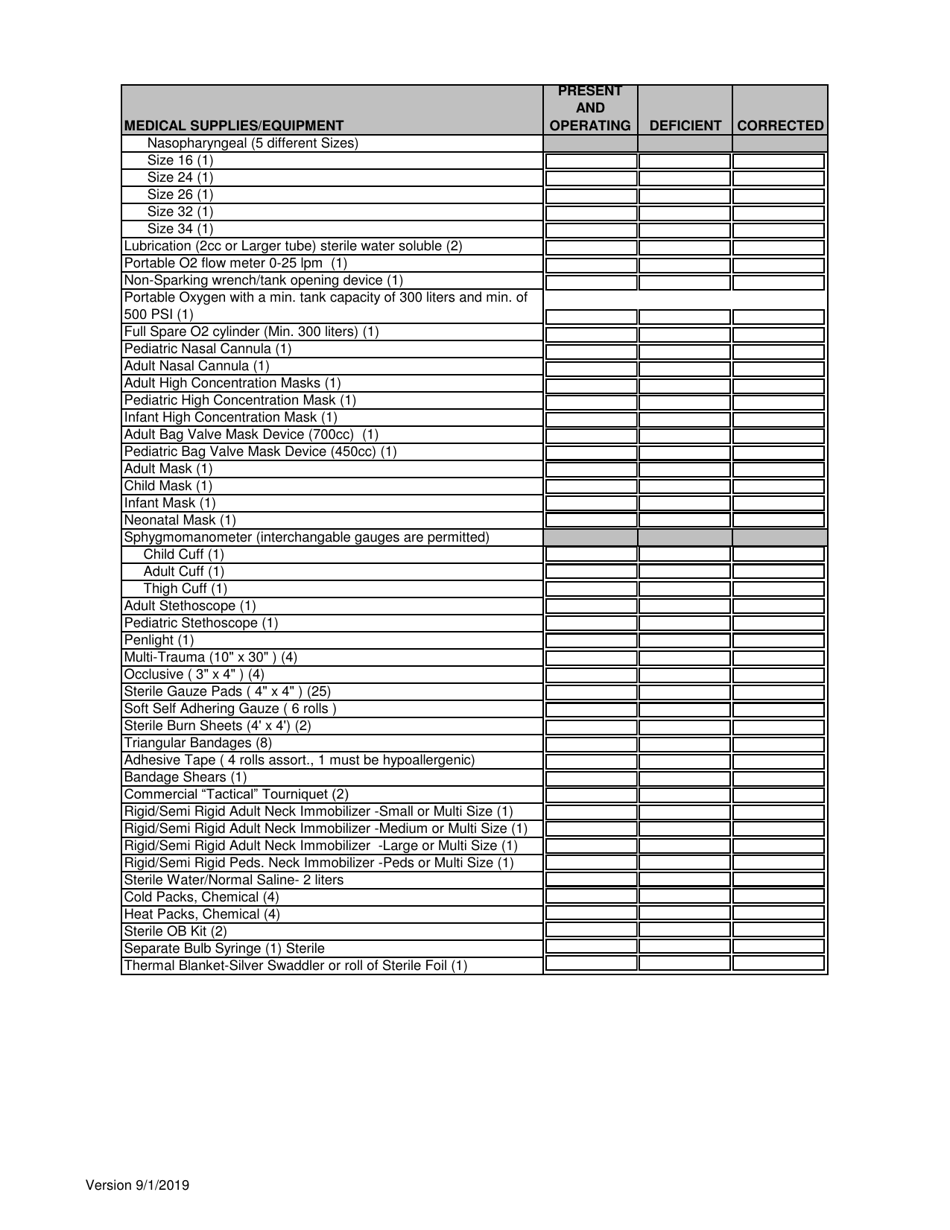 Bls Squad Inspection Checklist - City of Philadelphia, Pennsylvania, Page 2