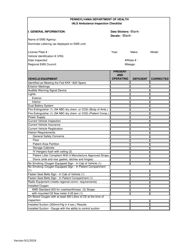 Document preview: Ials Ambulance Inspection Checklist - City of Philadelphia, Pennsylvania
