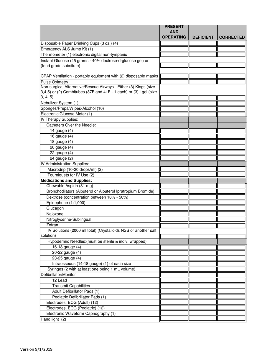 Ials Ambulance Inspection Checklist - City of Philadelphia, Pennsylvania, Page 4