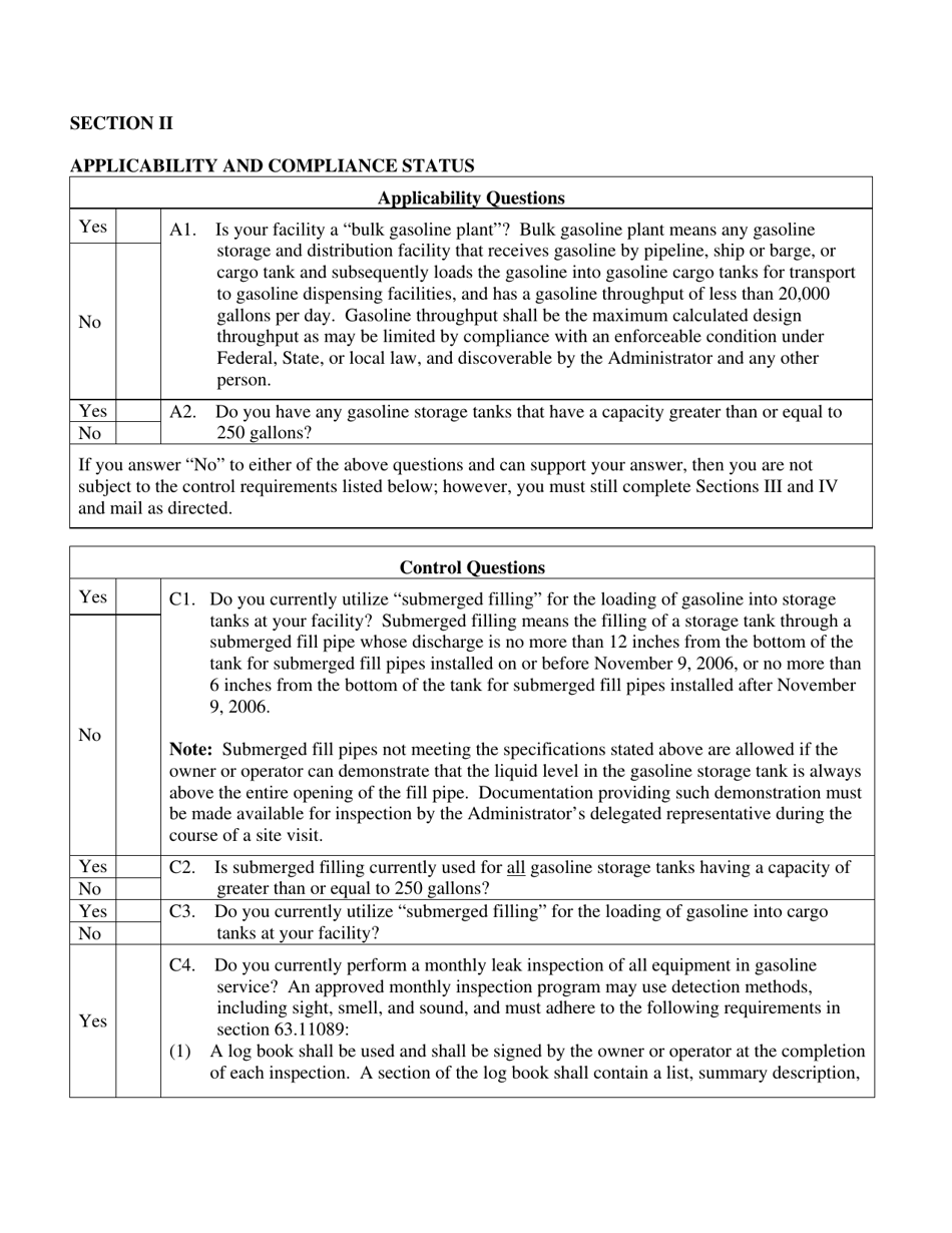 Iinitial Notification / Notification of Compliance Status Report for Bulk Gasoline Plants - City of Philadelphia, Pennsylvania, Page 2
