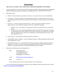 Relative Accuracy Test Audit (Rata) Protocol/Report Cover Sheet - City of Philadelphia, Pennsylvania, Page 2
