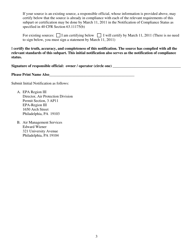 Paint Stripping and Miscellaneous Surface Coating Initial Notification Form (For Subpart 6h) - City of Philadelphia, Pennsylvania, Page 3