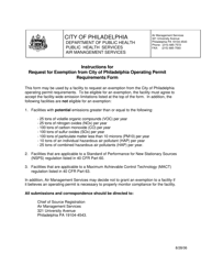 Request for Exemption From City of Philadelphia Operating Permit Requirements - City of Philadelphia, Pennsylvania, Page 2