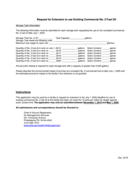 Request for Extension to Use Existing Commercial No. 2 Fuel Oil - City of Philadelphia, Pennsylvania, Page 2