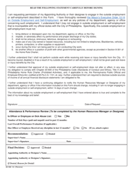 Form 82-366 Request to Engage in Outside Employment or Self-employment - City of Philadelphia, Pennsylvania, Page 2