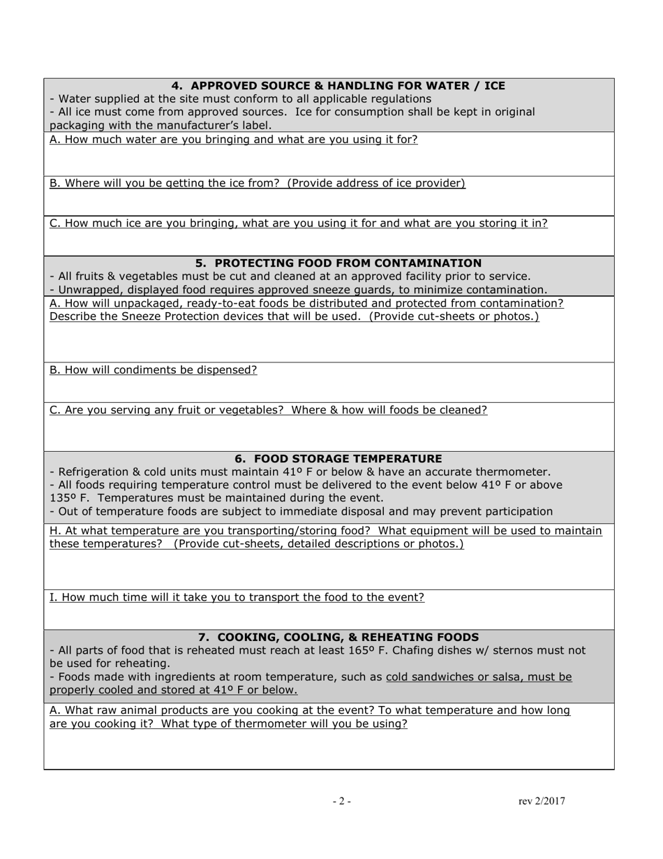 Special Event Temporary Food Service Application (Tfsa) - City of Philadelphia, Pennsylvania, Page 3
