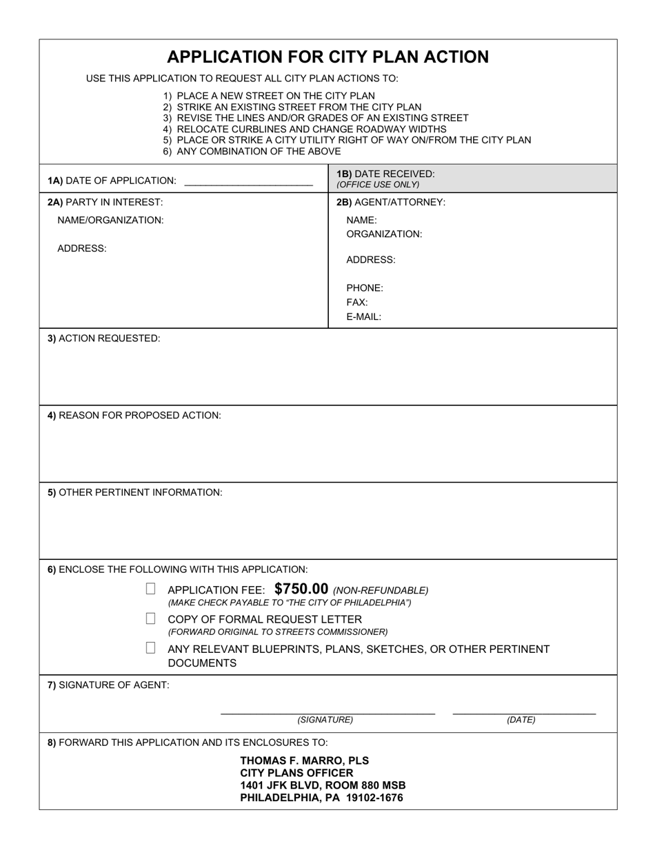 Application for City Plan Action - City of Philadelphia, Pennsylvania, Page 3