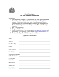 Lost Bond Redemption Request Form - City of Philadelphia, Pennsylvania, Page 3