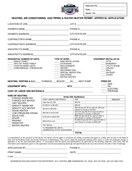 Document preview: Heating, Air Conditioning, Gas Piping & Water Heater Permit - Approval Application - City of Miamisburg, Ohio