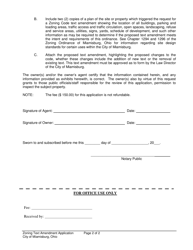 Zoning Ordinance Change Application - Text Amendment - City of Miamisburg, Ohio, Page 2