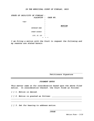 Motion Form - for Traffic/Criminal Cases - City of Findlay, Ohio, Page 2