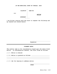 Motion Form - for Civil Cases - City of Findlay, Ohio, Page 2