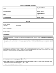 Employment Applicatiinon - City of Findlay, Ohio, Page 3