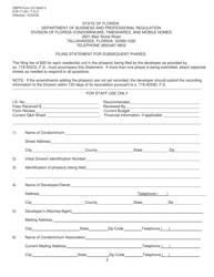 DBPR Form CO6000-3 Condominium Filing Statement for Subsequent Phases - Florida