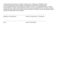 Condominium/Cooperative Complaint - Florida, Page 5