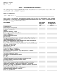 Document preview: DBPR Form CO6000-6 Receipt for Condominium Documents - Florida