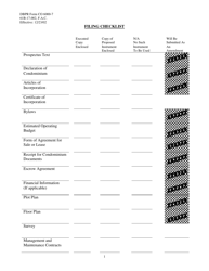 DBPR Form CO6000-7 Condominium Filing Checklist - Florida