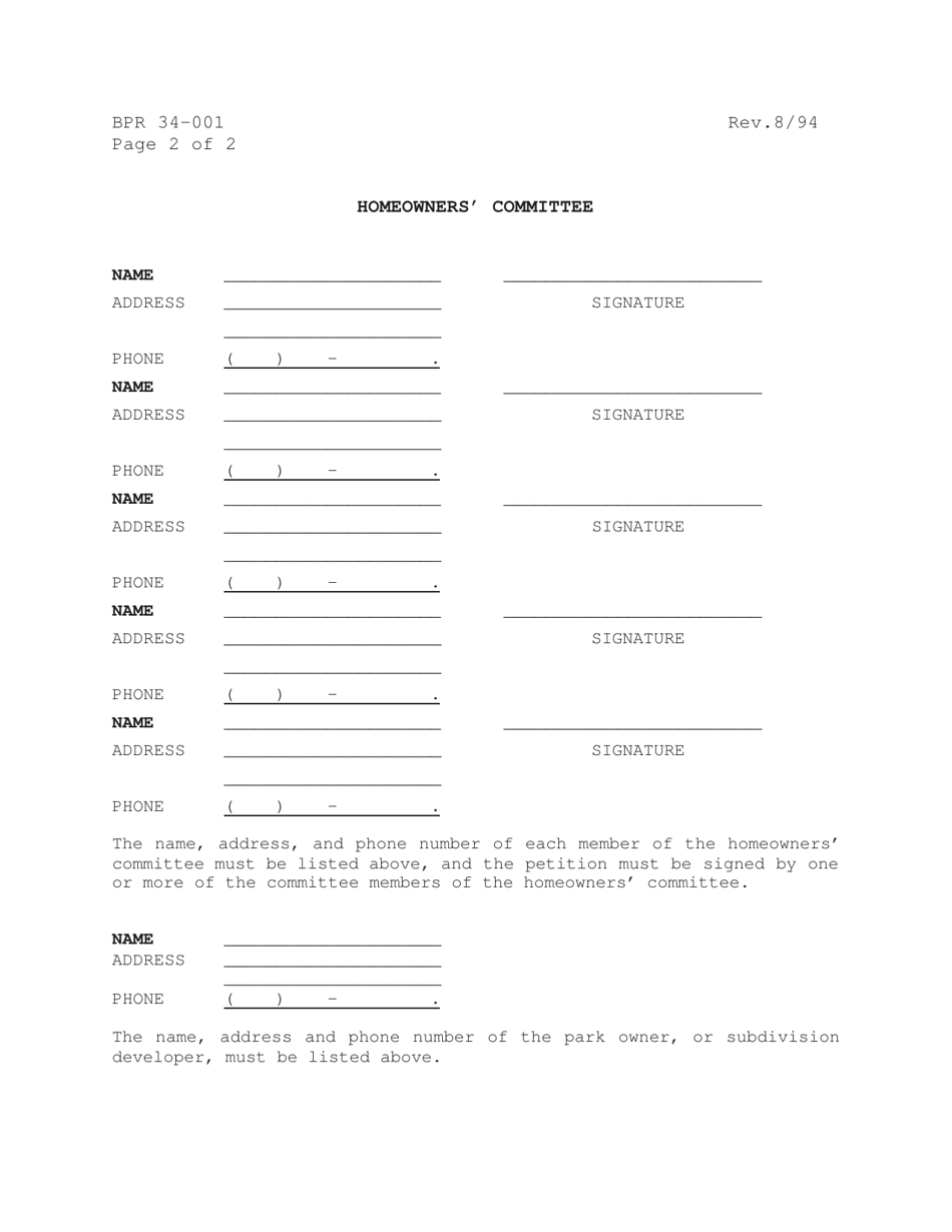 Form BPR34-001 Petition for Mediation by Homeowners - Florida, Page 3